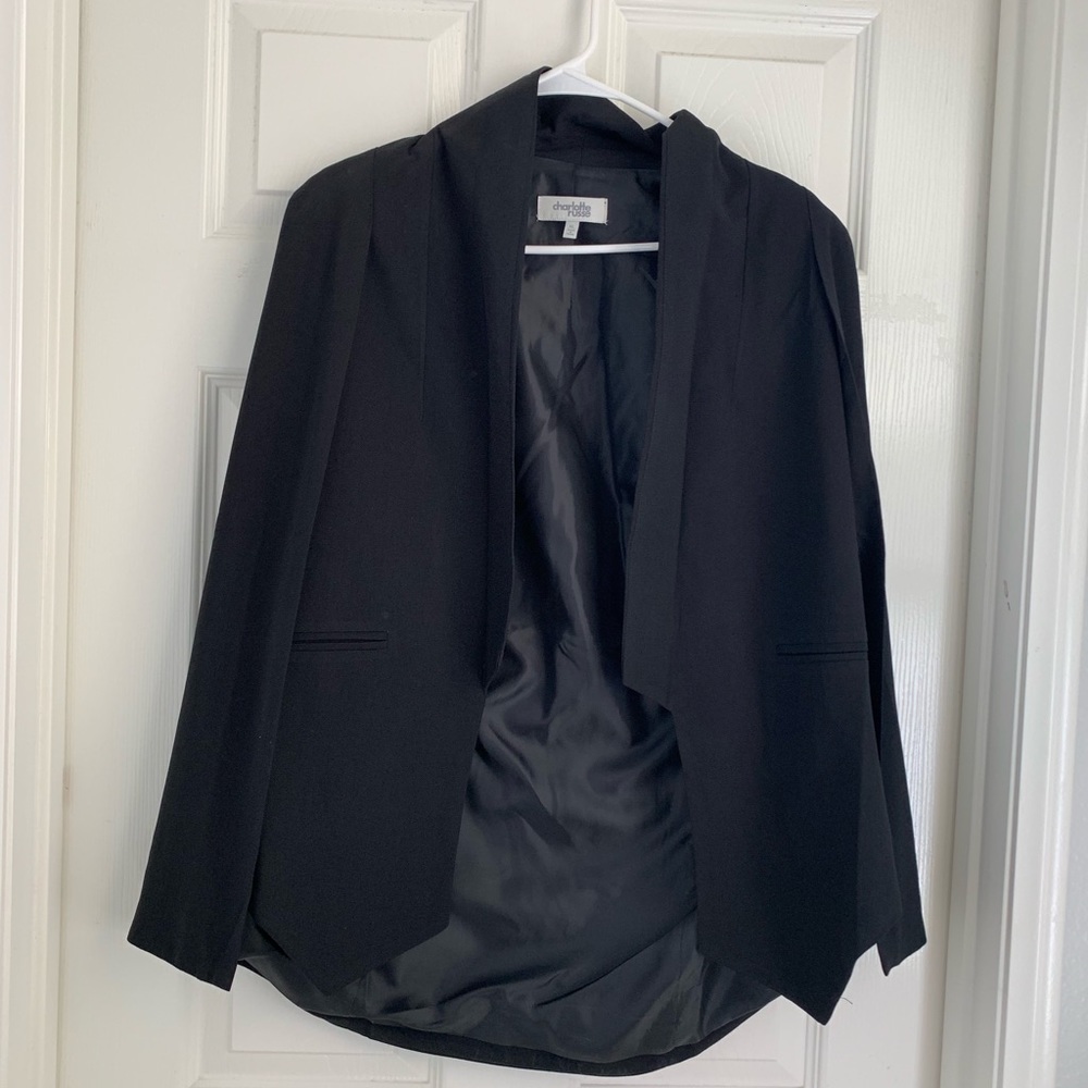 Black cape blazer